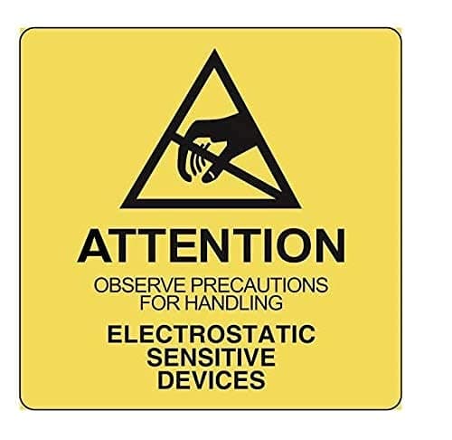 ProLine ESD Labels 2x2 Attention Electrostatic Sensitive Devices Static Warning Stickers Labels Perforated - 500 Labels Per Roll (1 Roll)