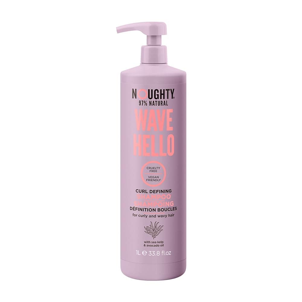 Wave Hello Curl Defining Large Shampoo (33.8fl.oz), Vitamin Rich Formula for Curly and Wavy Hair, 97% Natural Bulk Shampoo 33.8 oz, Sulfate Free, Vegan