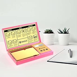 MAXUS Digital Gram Scale with 200g x 0.01g,Pink Plated Shining Cover and Platform Pocket Scale,Mini Scale for Food Ounces and Grams