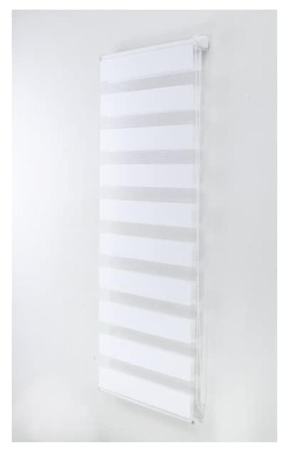 49cm x 165cm - White Curtians - Zebra/Vision Blinds - Double layer Fabric Roller shades - Day and Night Blind for Windows and Doors