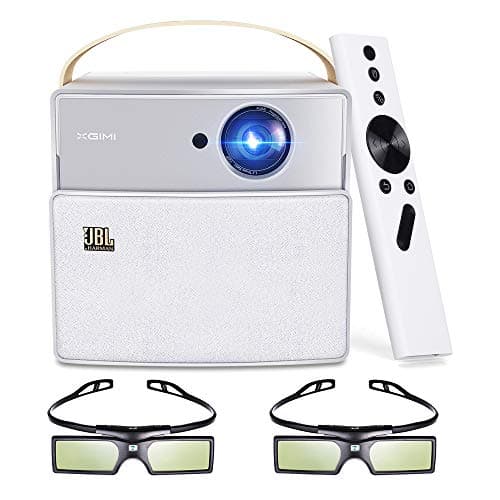 Lightwish Mini Project Bundle with 3D DLP Video Projector, 300'' Display HD 1080P + 4K Supported, Portable Movie Projector with JBL Speaker and 20000 mAh LED Battery, With a Free DLP Active 3D Glasses