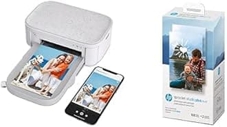Sprocket Studio Plus and Photo Paper Bundle - Wireless Printer and Double Pack of Paper Cartridges