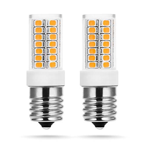 JandCase E17 LED Bulb, Microwave Oven Light Bulb, 40W Halogen Equivalent, 3000K Soft White, 4W Lighting for Stove Top/Range Hood/Chandelier/Wall Sconce, Not Dimmable, 110-240V with 400LM, 2 Pack