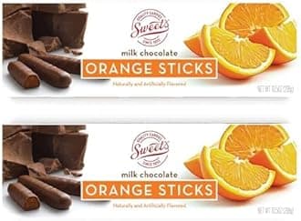 Milk Chocolate Orange Sticks - Gourmet Chocolate Covered Sticks, Chocolate Fruit Flavored Sticks, Gift Idea for Holidays, Gluten Free, Kosher - 10.5 oz Box (Pack of 2)