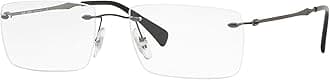 mens Rx8755 Titanium Rectangular Prescription Eyeglass Frames