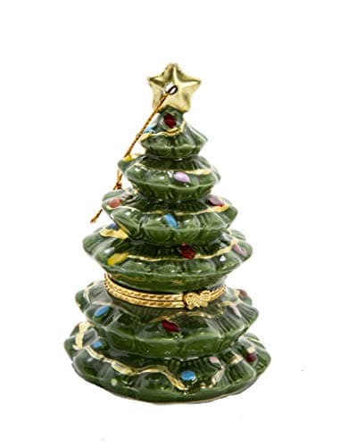 ReLive 4" Ceramic Hinged Treasure Box Christmas Tree Ornament