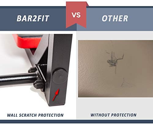 BAR2FIT QUALITY SPORTS EQUIPMENT Wall Mounted Pull Up Bar - Pullup Bar Wall Mount - Chin Up Bar - Pull Up Bars and Dip Bar - Multi Grip - Pul