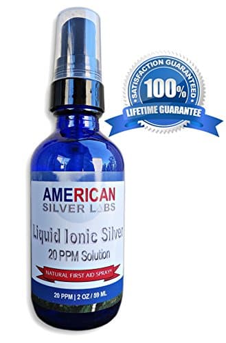 100% Pure Ionic Silver Spray 20ppm w/ Lifetime Money Back Guarantee! | Nature's #1 Antiviral & Antibacterial First Aid Essential | Safe for Family & Pets | Use on Skin Wounds, Cuts & Burns