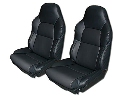 Custom Made OEM FIT Artificial Leather seat Covers (Pair) for Chevy Corvette C4 Standard(Base) 1994-1996 (Black)