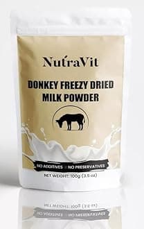 Nutravit 100% PURE NATURAL Dried Donkey Milk Powder | 100gm (3.5 Oz) Pack |