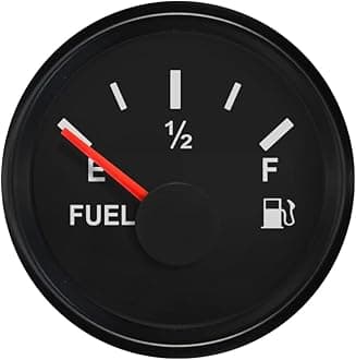 ELING 52MM Fuel Level Gauge Adjustable Signal for Cars Vessels Yachts with Red Backlight 9-32V (Black+Black)