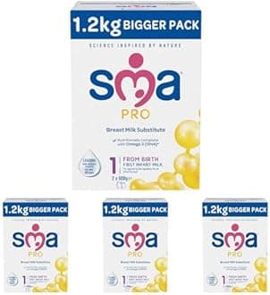 SMA First Infant Baby Milk Powder Formula, from birth, 1.2 kg (Pack of 4)