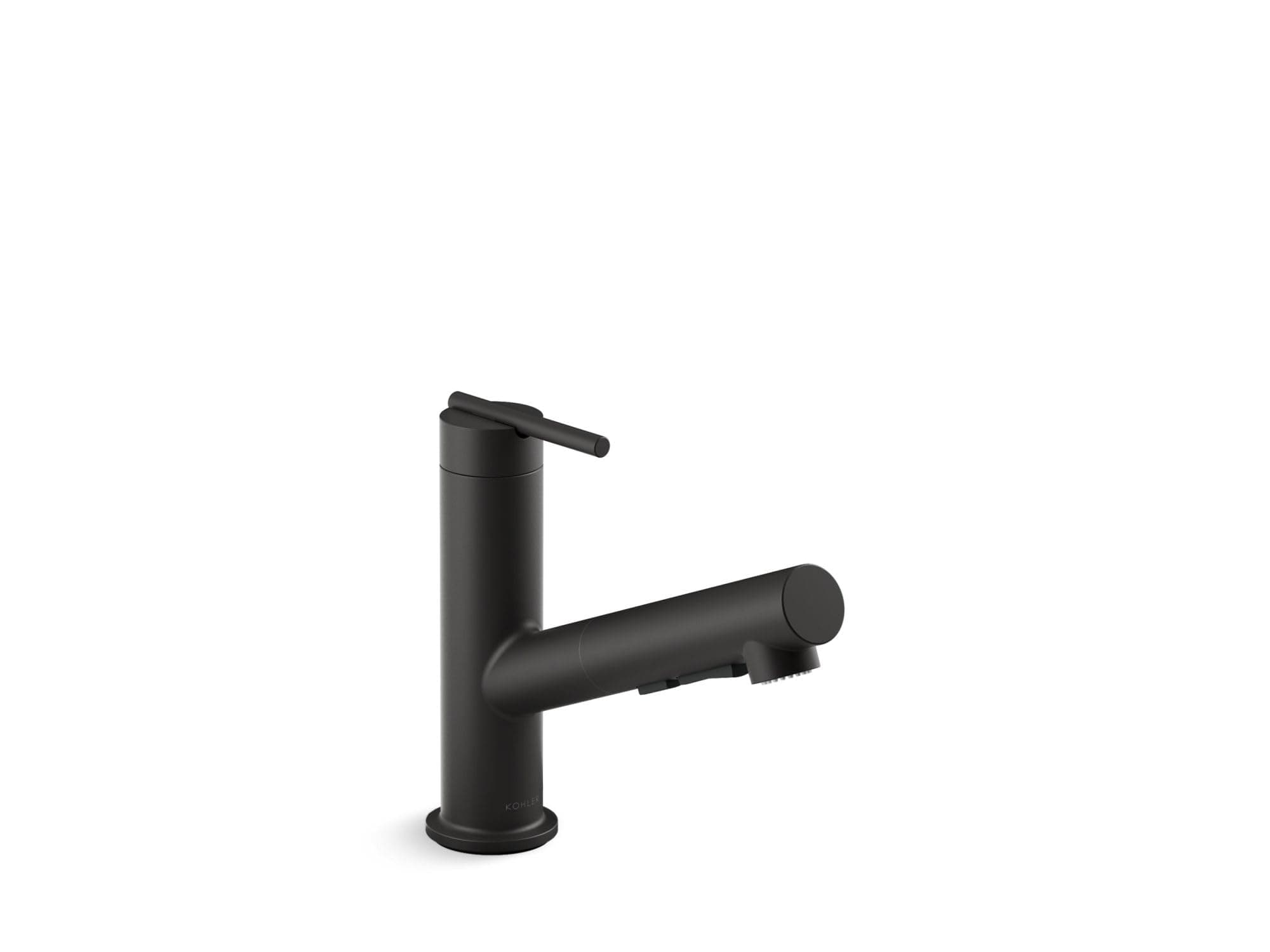 KOHLER 22976-BL Crue Pull-Out Kitchen Faucet, Pull Out Sprayer, Single-Handle Utility Faucet, Matte Black