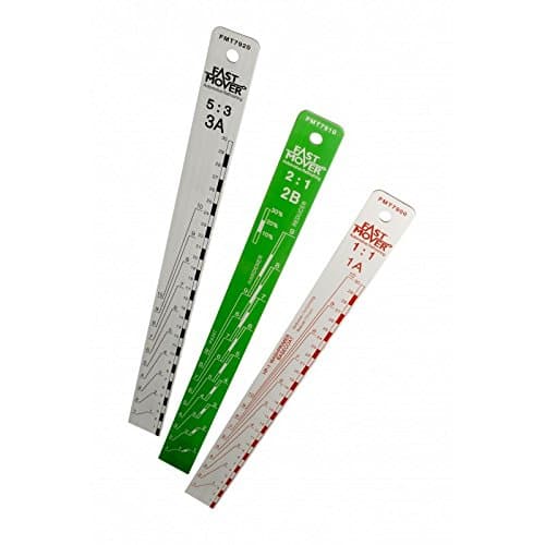 Fast Mover Tools, Paint Measuring Stick, Aluminium 5:3 & 4:1 Ratio, 1pc