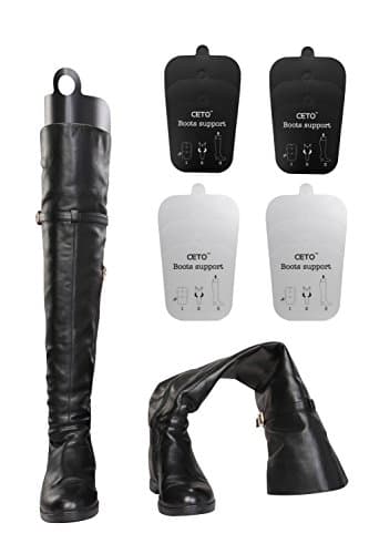 Ceto 4 Pair Adjustable Cutable Boot Tree Portable Boots Shape Keeper Black
