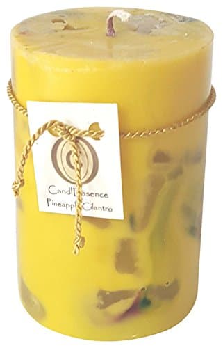 Handmade Scented Candle - Long Burning Pillar - Pineapple Cilantro Scent (Small)