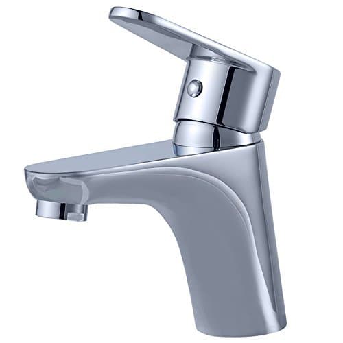 Ballee Modern Bathroom Sink Tap,Single-Handle Monobloc Solid Brass Basin Hot and Cold Mixer Tap Faucet Chrome 7908 ¡