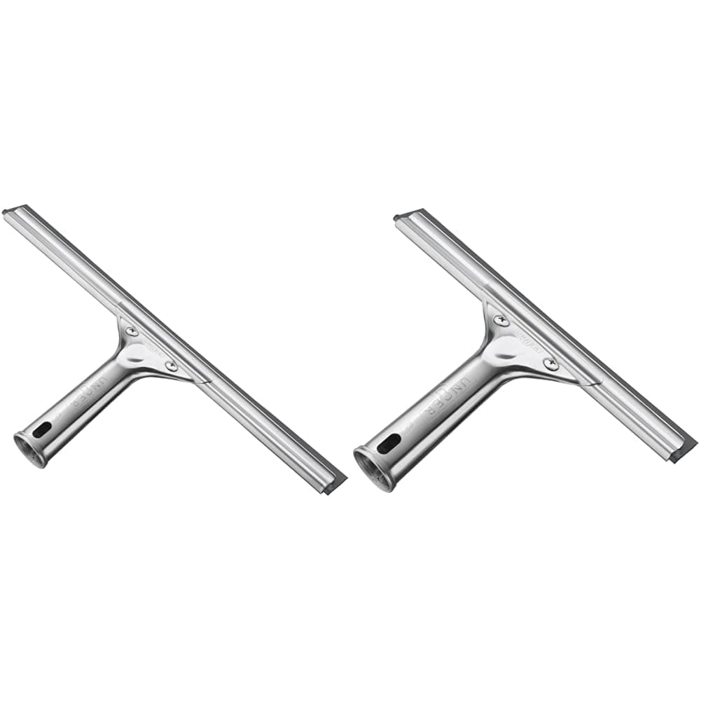 Professional 12" & 8" Stainless Steel Window Squeegee Cleaning Bundle - Heavy Duty Window & Glass Cleaning Supplies