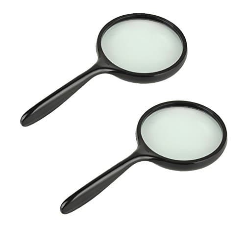 2 pcs OPCC Plastic Magnifying Glass Oversized Distortion-Free Lens for Reading, Inspection,Exploring, Hobby, Crafts and Tasks(Pack of 2)
