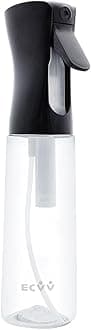 ECVV 300ml Continuous Spray Bottle Plastic Empty Hair Mist Sprayer Ultra Fine Water Mister for Hairstyling Cleaning Salons Plants Pet Care (Transparent Black)