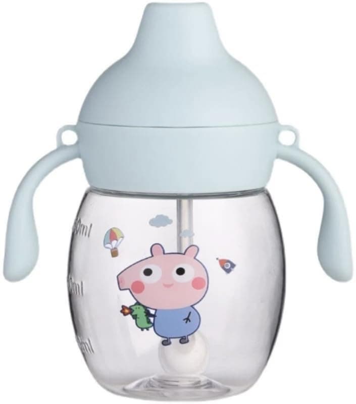 Magic Pebbles Spout Sipper Bottle with Handle and Strap for Baby and Kids | Sipper Water Bottle for Babies, Toddlers Kids | Sippy Cup (340ML, Blue)