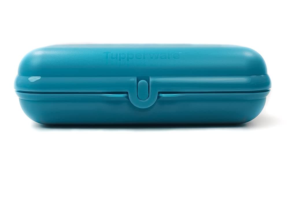TUPPERWARE To Go Maxi-Twin Dark Turquoise Lunch Box Container Box Maxitwin