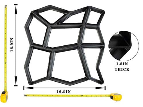 Plastic Stone Mold, Vinus Pathmate Stone Mold Paving Pavement Concrete Mould Stepping Stone Paver Walk Way,Multicolor, 22.9 x 7.6 x 42.9 Centimeters