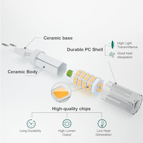 DiCUNO G9 LED Light Bulb 3W, 30-40W Halogen Equivalent, Warm White 2700K, Not Dimmable, 100-240V, 380LM, Energy Saving Light Bulbs, 6-Pack