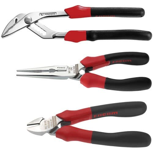 Precise Engineered Facom 3 Piece Professional Plier Set [Multi Set] - w/3yr Rescu3® Warranty