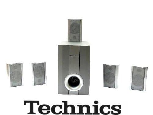 TECHNICE 5.1-Channel HOME THEATER speakers System PACKAGE WHITE PASSIVE SUBWOOFER (COLOR: SILVER)