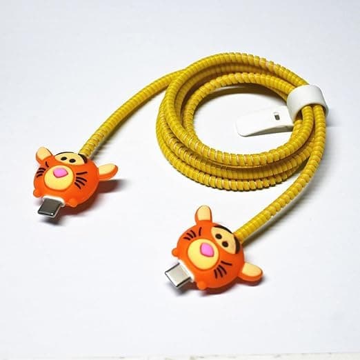 USB C to USB C Cable Protector for All iPhones, iPads, MacBooks, Samsungs,Vivos,OPPOs,Onepluss,Realmes Mobiles-Tiger