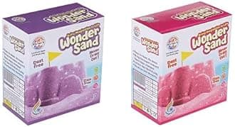 Wonder Sand with Tray for Play - Smooth Sand for Kids (Purple & Pink 500 Grams Each)