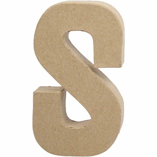 Create Crafts 26618 Creativ 20.5 cm 1-Piece Papier Mache Letter S, Beige