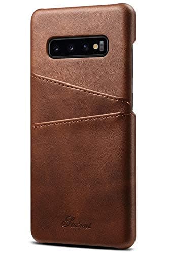 Wallet Case Compatible Samsung Galaxy S10 Plus (2019), 6.4 inches, Slim PU Leather Back Case Cover Credit Card Holder for 2019 New Samsung Galaxy S10+ Brown