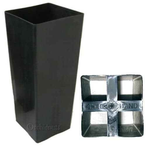 9 Inch Tall Square Black Plastic Cymbidium Pot
