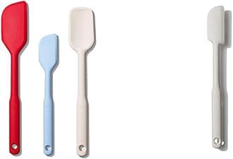 Good Grips 3 Piece Silicone Spatula Set and OXO Good Grips Silicone Jar Spatula