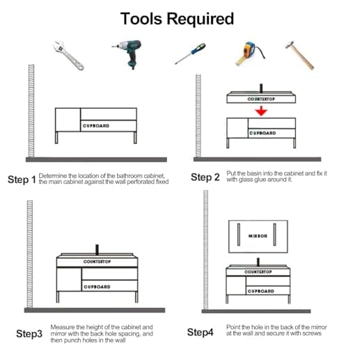 Bathroom Vanity Sink Set - Wall Mounted Floating Vanity Cabinet with Integrated Sink, Intelligent Vanity Mirror with Time Display, LED Lights & Defogging Function, 3 Soft-Close Doors (56IN)