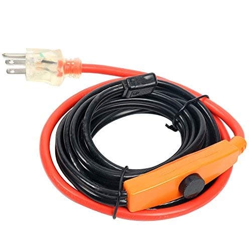 Cold Weather Pipe and Valve Heating Cable with Built-in Thermostat 38f Off 45f On - 12 Feet