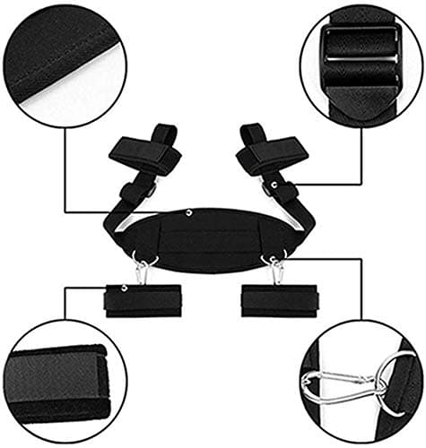 Handcuff Strap Set Kit for Couple Games with Adjustable Solid Harness Straps and Wrist Ankle Cuffs