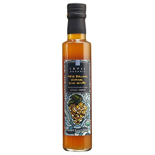 Idyll Organic White Balsamic Vinegar with Honey from Greece, 8.5 oz