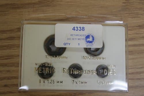 Metric Thread Nut-Size Hex Rethreader Set 6x1-12x1.75mm