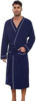 U2SKIIN Mens Terry Cloth Bathrobe, 100% Cotton Soft Robe for Men, Long Spa Skin-friendly Mens Robe