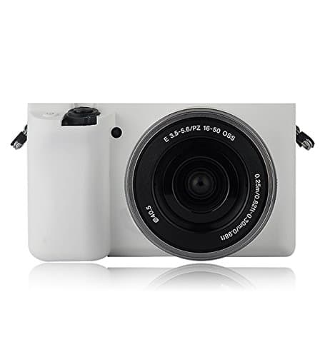 Silicone Case Soft Protective Skin For Sony A5100 A5000 16-50mm Lens - White