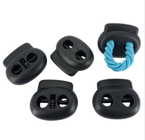 10pcs Cord lock One two Holes shape Bean toggles Stopper Spring Adjuster Fastener (small)