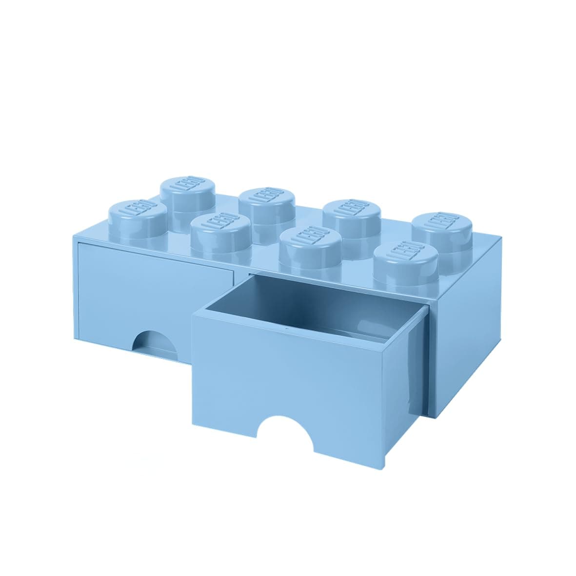 Room Copenhagen Lego Brick 8 Knobs, 2 Drawers, Stackable Storage Box, 9.4 l, Light Blue, 50 x 25 x 18 cm