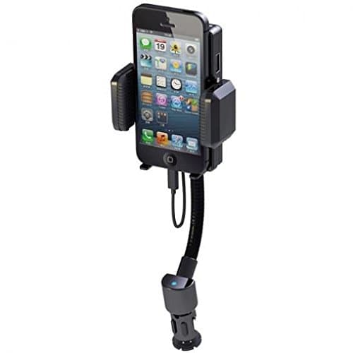 All-in-one Car Mount FM Transmitter Charging Holder USB Port Dock Cradle Gooseneck Rotating for iPhone 8 - iPhone SE - iPod Nano 7th Gen