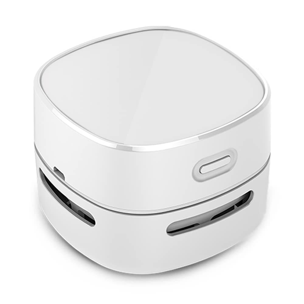 Desktop HEPA Filter Vacuum Cleaner, Mini Table Dust Sweeper Energy Saving,High Endurance Up To 400 Mins,360º Rotatable Design For Keyboard/Home/School/Office ((Upgraded White Charging))