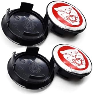 Wheel Hub Center Cap Center Logo Emblem Hub Cover 59mm ABS Material Compatible with XE XF XJ F-Type F-PACE Accessories (JG Red2)