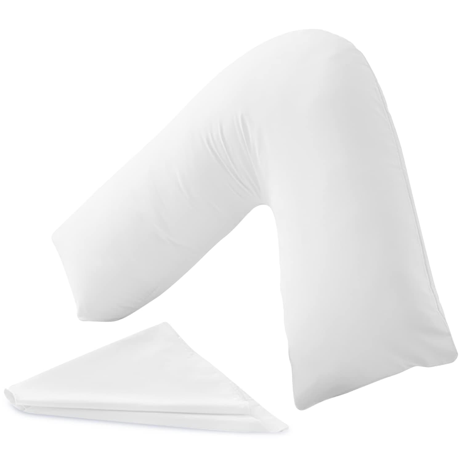 MH Traders Firm Support V Pillow with Pillowcase. Orthopedic Support Pillow for Neck, Back & Shoulder Maternity & Pregnancy Pillow V Pillow with Microfiber Filling & Machine Washable