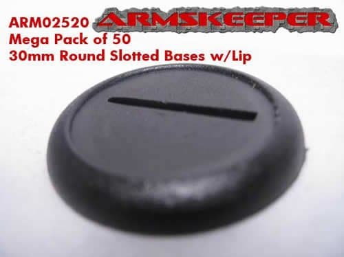 Round Slotted 30mm Bases w/Lip Mega Pack (50)